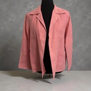 Linda Allard Ellen Tracy Petite 8P Linen Open Blazer Jacket Collared Coat 8 P